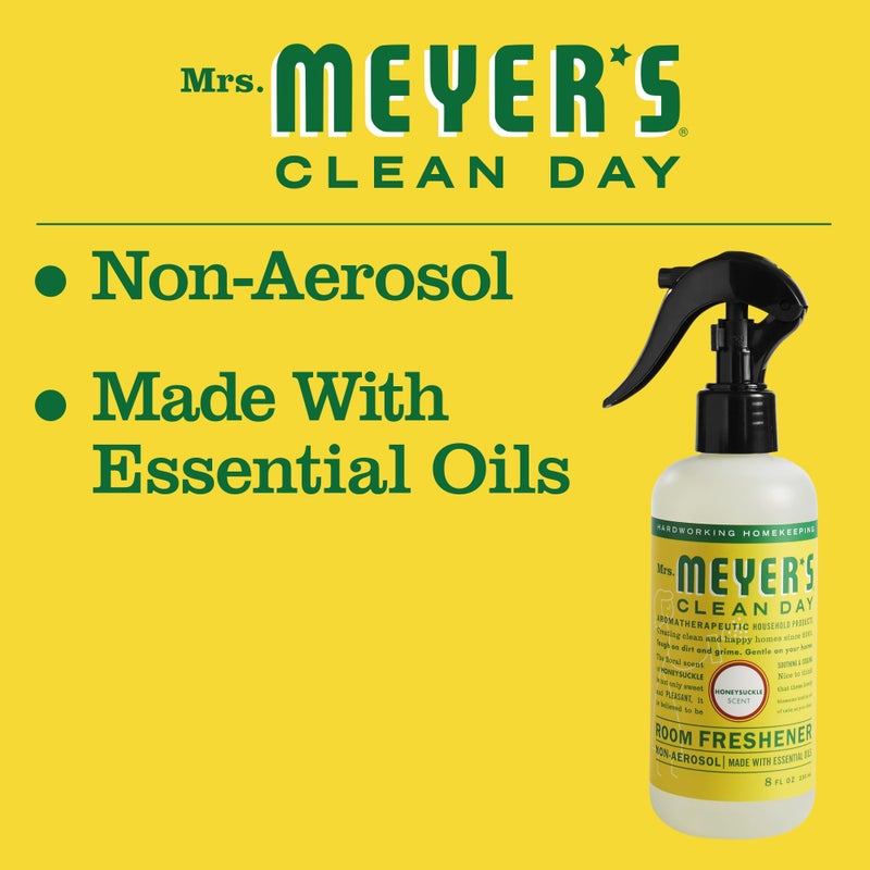 MRS. MEYER'S CLEAN D السّيدة. مايرز كلين داي للغرفة ومعطر الهواء، زجاجة رذاذ غير بخاخة مملوءة بالزيوت العطرية زهر العسل، 8 أونصة سائلة. أونصة - عبوة من 3 قطع - Image 3